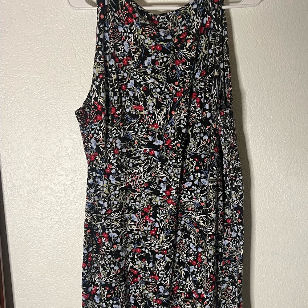 J. Jill Black Floral Midi Dress